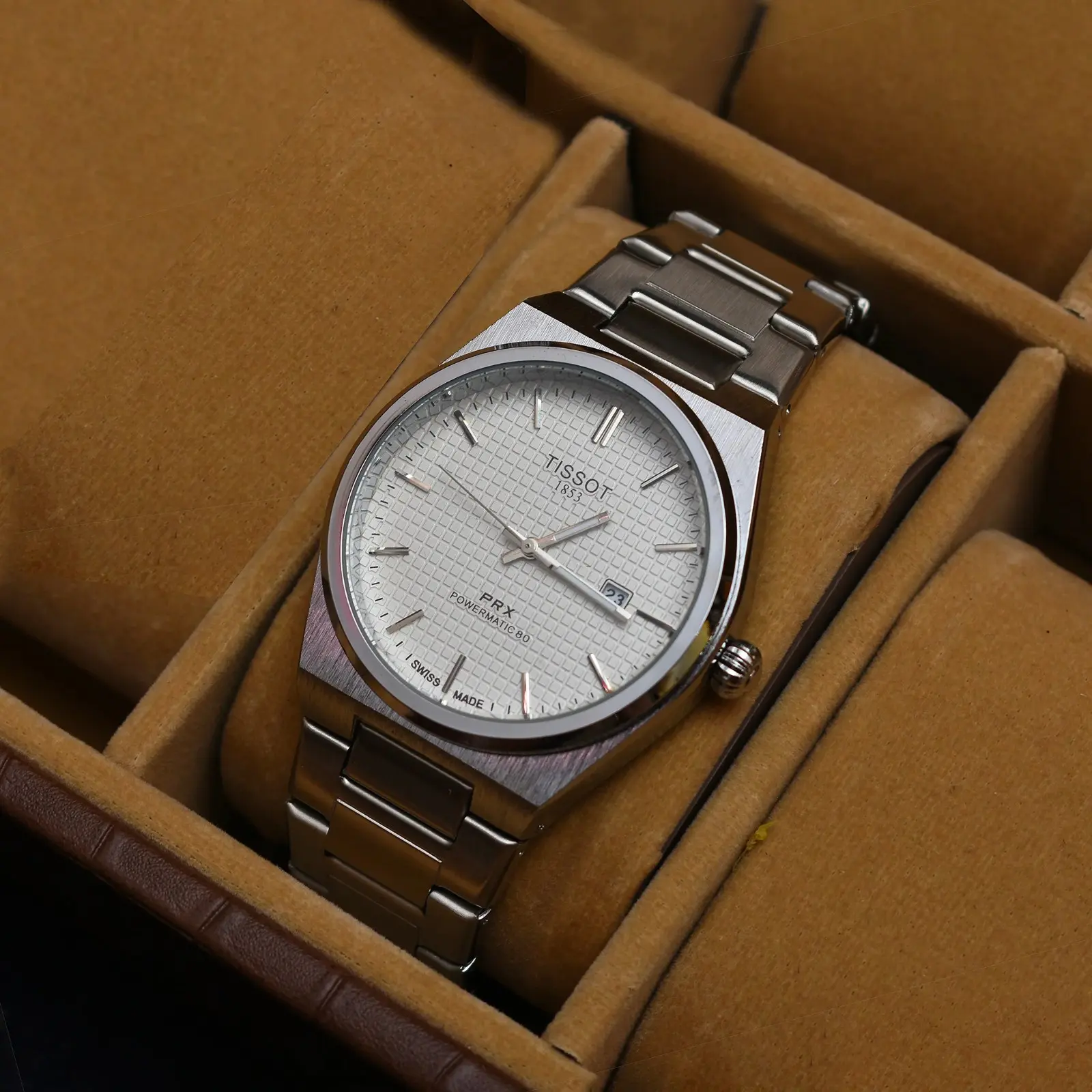 Tissot PRX Powermatic 80 Stainless Steel Watch – Silver/White Dial