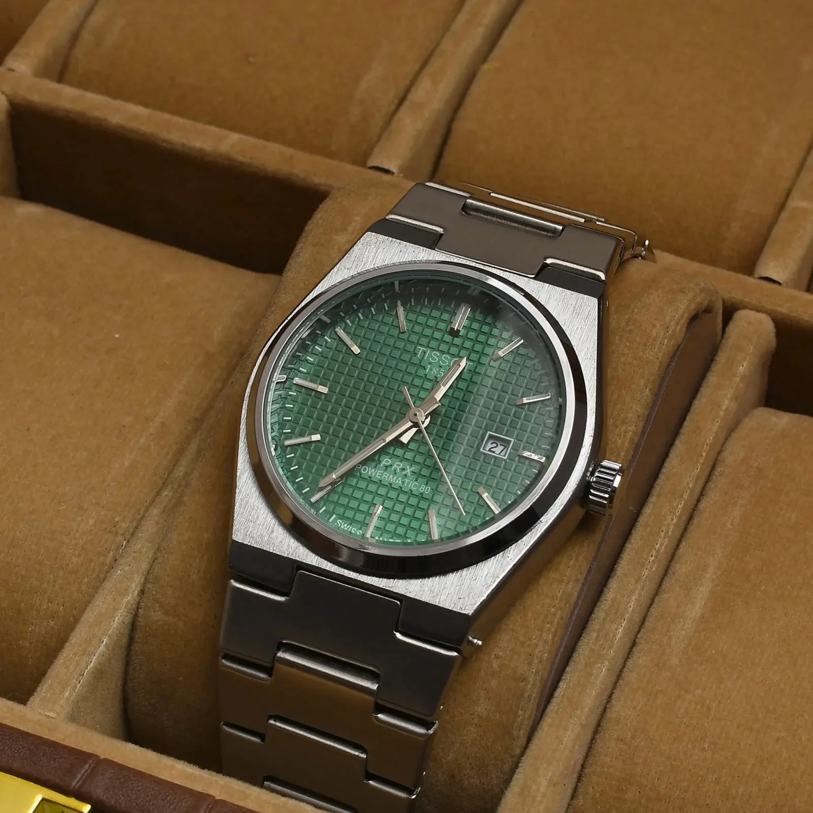 Tissot PRX Powermatic 80 Stainless Steel Watch – Silver/Green Dial